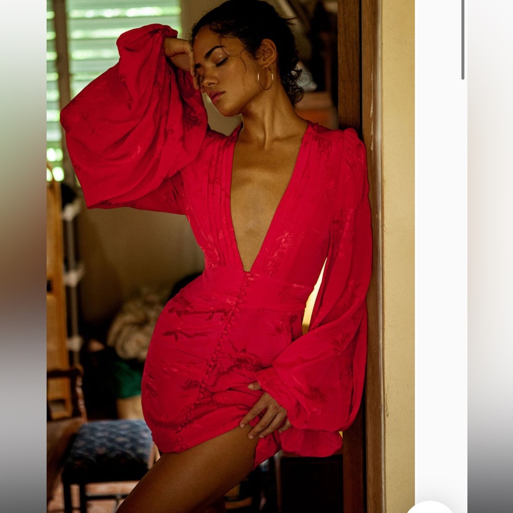 Rat & Boa Isabella red long sleeve dress